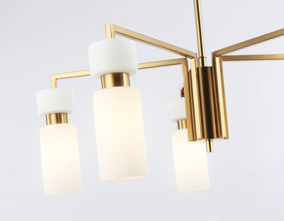 Люстра Ambrella LH56124/5 BS/FR (латунь/белый матовый)