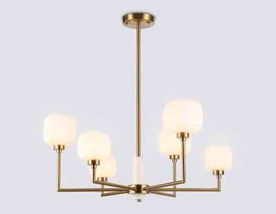 Люстра Ambrella LH53015/6 BS/FR (латунь/белый матовый)