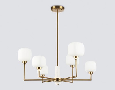 Люстра Ambrella LH53015/6 BS/FR (латунь/белый матовый)