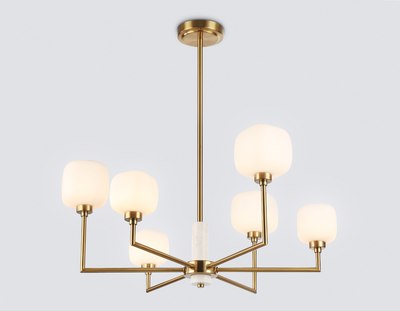 Люстра Ambrella LH53015/6 BS/FR (латунь/белый матовый)