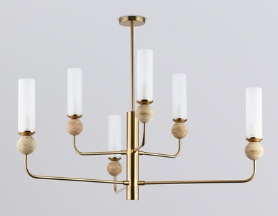 Люстра Ambrella LH53251/6 BS/FR (латунь/белый матовый)