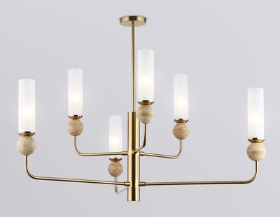 Люстра Ambrella LH53251/6 BS/FR (латунь/белый матовый)