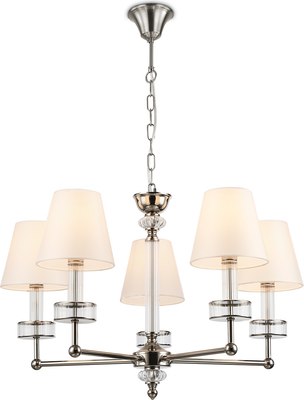 Люстра Ambrella LH71001/5 BN/WH (никель/белый) - фото