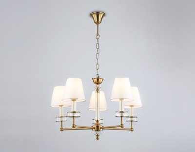 Люстра Ambrella LH71021/5 BS/WH (латунь/белый)
