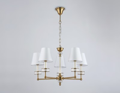 Люстра Ambrella LH71021/5 BS/WH (латунь/белый)