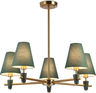 Люстра Ambrella LH75051/5 BS/GN (латунь/зеленый) - фото