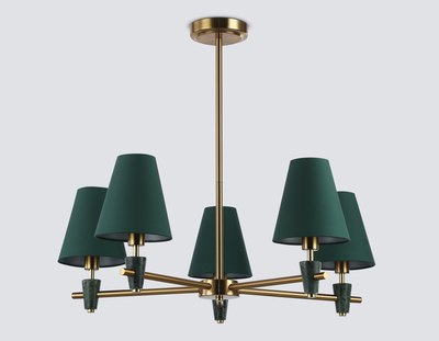 Люстра Ambrella LH75051/5 BS/GN (латунь/зеленый)