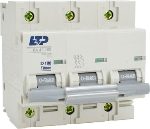 Выключатель автоматический ETP ВА 47-100 3P 100А (D) 10кА / 11549 - фото
