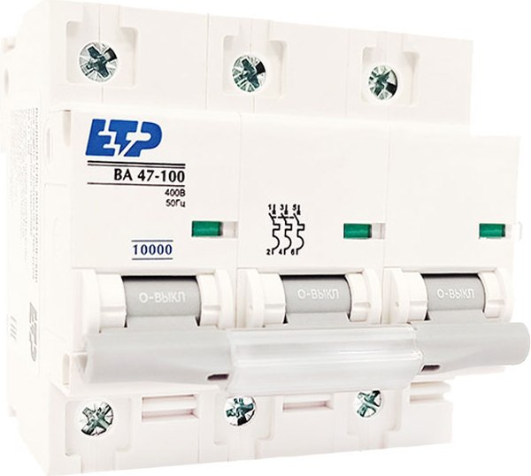 Выключатель автоматический ETP ВА 47-100 3P 16А (C) 10kA / 11552 - фото