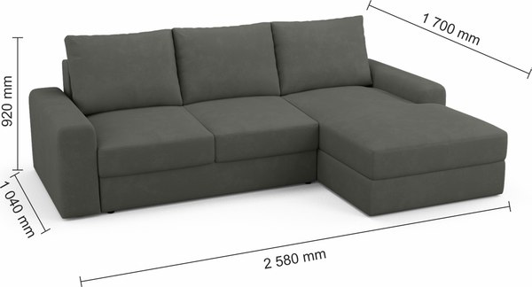 Диван угловой Mio Tesoro Elke Optima Правый