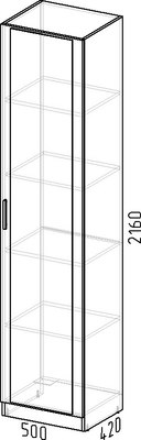 Шкаф-пенал Интермебель 420 с зеркалом / МР-01