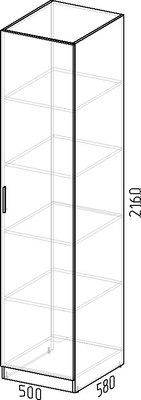 Шкаф-пенал Интермебель 580 / МР-01
