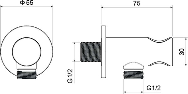 Подключение для душевого шланга Aquatek AQ2464BG