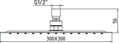 Лейка верхнего душа E.C.A Slim 102145013EX