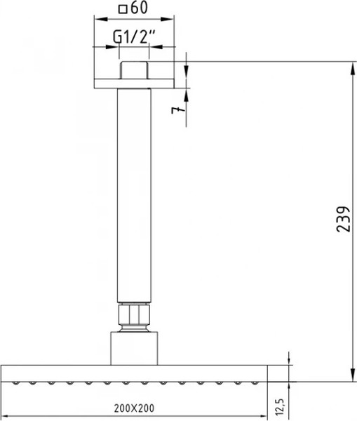 Верхний душ E.C.A Tiera 102145032C1EX