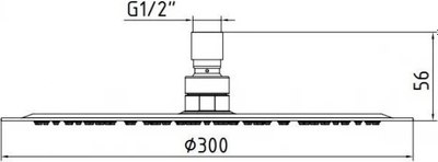 Лейка верхнего душа E.C.A Slim 102145014EX