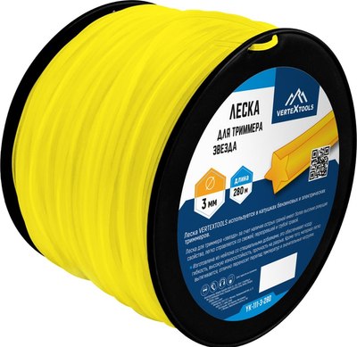 Леска для триммера Vertex Tools 3мм / YK-111-3-280 - фото