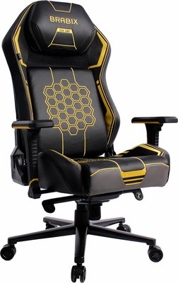 Кресло геймерское Brabix GM-180 / 532953 (черный/желтый) - фото