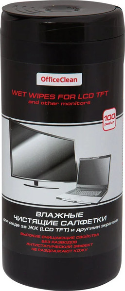 Салфетки для ухода за техникой OfficeClean PRO для ЖК и других экранов / 262498 - фото