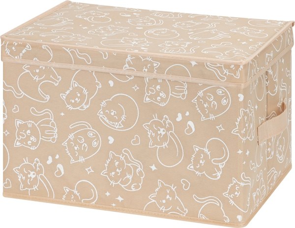 Коробка для хранения El Casa Котик белый на бежевом / 490363 - фото