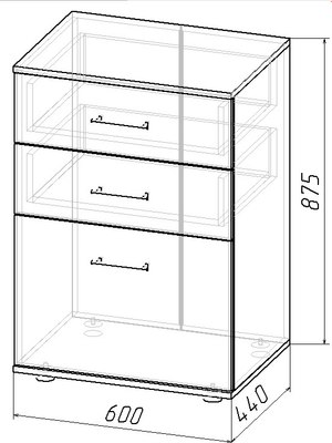 Тумба Интермебель С выдвижными ящиками К-009