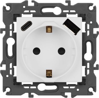 Розетка ЭРА Elegance 14-4108-01М 2P+E 16A-250В / Б0067710 - фото