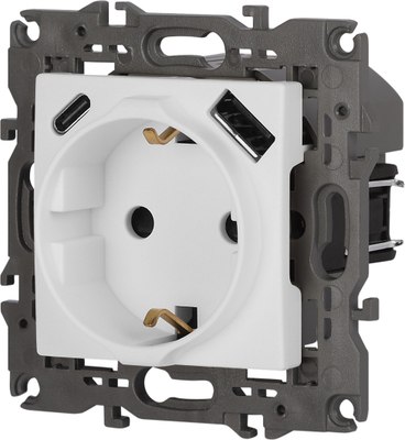 Розетка ЭРА Elegance 14-4108-01М 2P+E 16A-250В / Б0067710