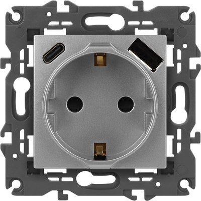Розетка ЭРА Elegance 14-4108-03 2P+E 16A-250В / Б0067741 - фото
