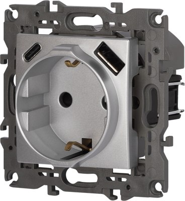 Розетка ЭРА Elegance 14-4108-03 2P+E 16A-250В / Б0067741