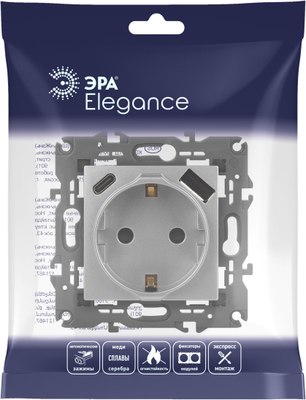 Розетка ЭРА Elegance 14-4108-03 2P+E 16A-250В / Б0067741