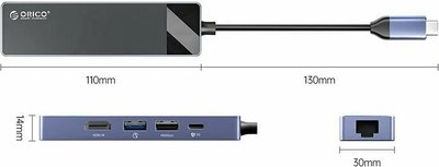 USB-хаб Orico DM-5R-BK-BP
