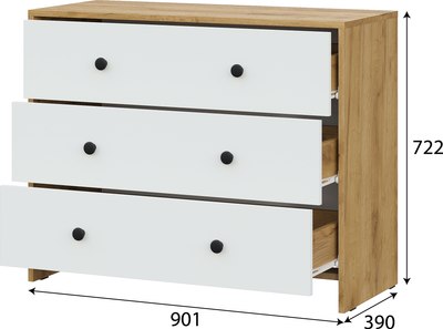 Комод Mio Tesoro Дольче 3 ящика