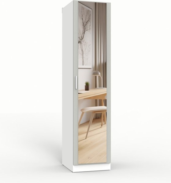 Шкаф-пенал Интермебель 580 с зеркалом / МР-02 - фото