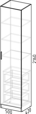 Шкаф-пенал Интермебель 420 / МР-03 