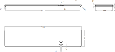 Полка на ванну Salini Gabbiano Basic 1906202M