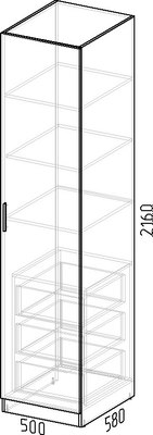 Шкаф-пенал Интермебель 580 / МР-03