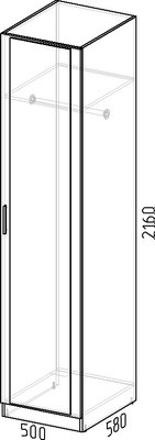 Шкаф Интермебель 580 с зеркалом / МР-04