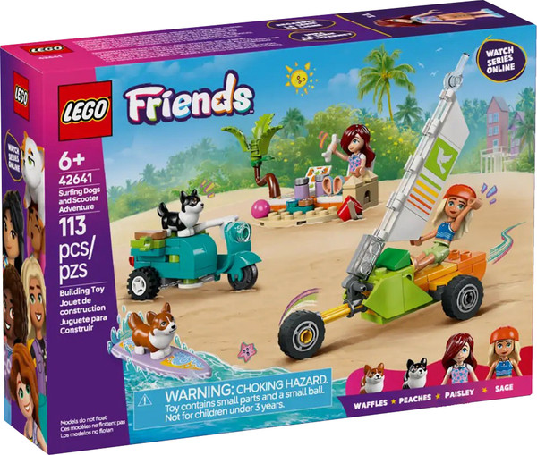 Конструктор Lego Friends Собаки-серфингисты и приключения на скутере 42641 - фото