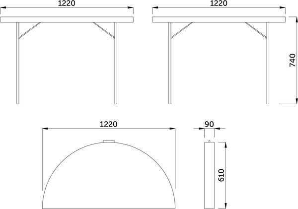 Стол складной AksHome D122x74 (белый)