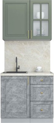 Кухонный гарнитур Интерлиния Мила Шато 0.9А - фото