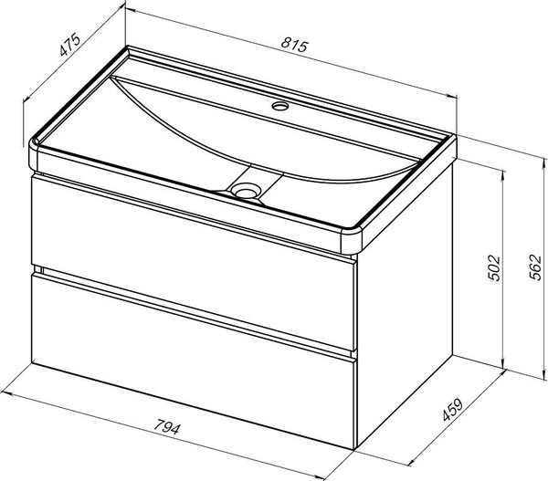 Тумба под умывальник Aquanet Вега 2.0 80 / 337955