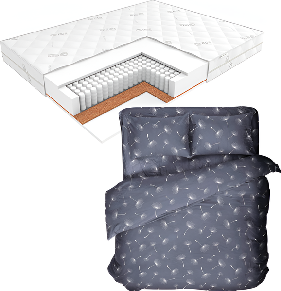 Матрас EOS Идеал 1а/2 140x200+Samsara Одуванчики Dark 2сп 200-24 - фото