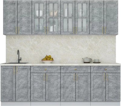 Кухонный гарнитур Интерлиния Мила Шато 2.4А - фото