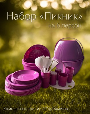 Набор пластиковой посуды Белпласт Пикник с215-2830
