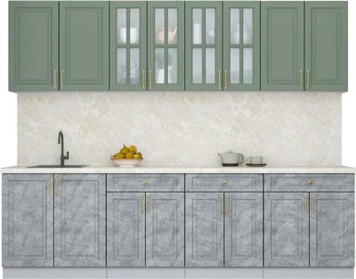 Кухонный гарнитур Интерлиния Мила Шато 2.7А - фото