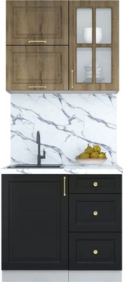 Кухонный гарнитур Интерлиния Мила Шато 0.9Б - фото