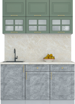 Кухонный гарнитур Интерлиния Мила Шато 1.5Б - фото