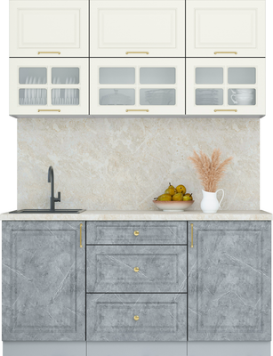 Кухонный гарнитур Интерлиния Мила Шато 1.6Б - фото