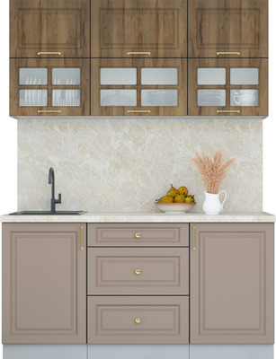 Кухонный гарнитур Интерлиния Мила Шато 1.6Б - фото