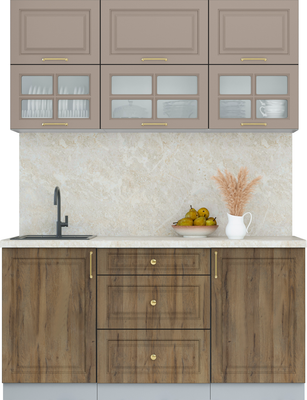 Кухонный гарнитур Интерлиния Мила Шато 1.6Б - фото